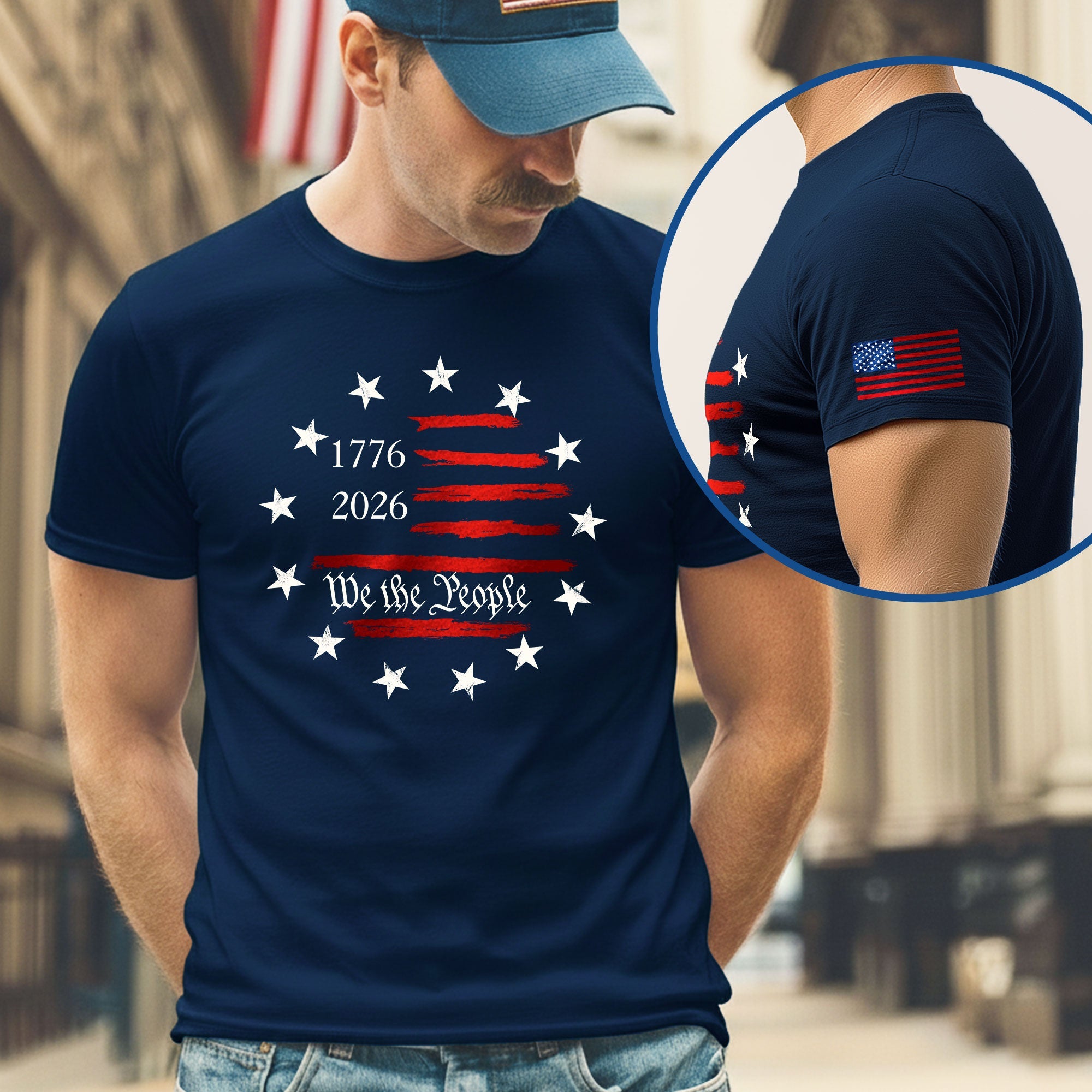 Patriot We The People American Flag T-Shirt, 250th Anniversary 1776 2026 Tee