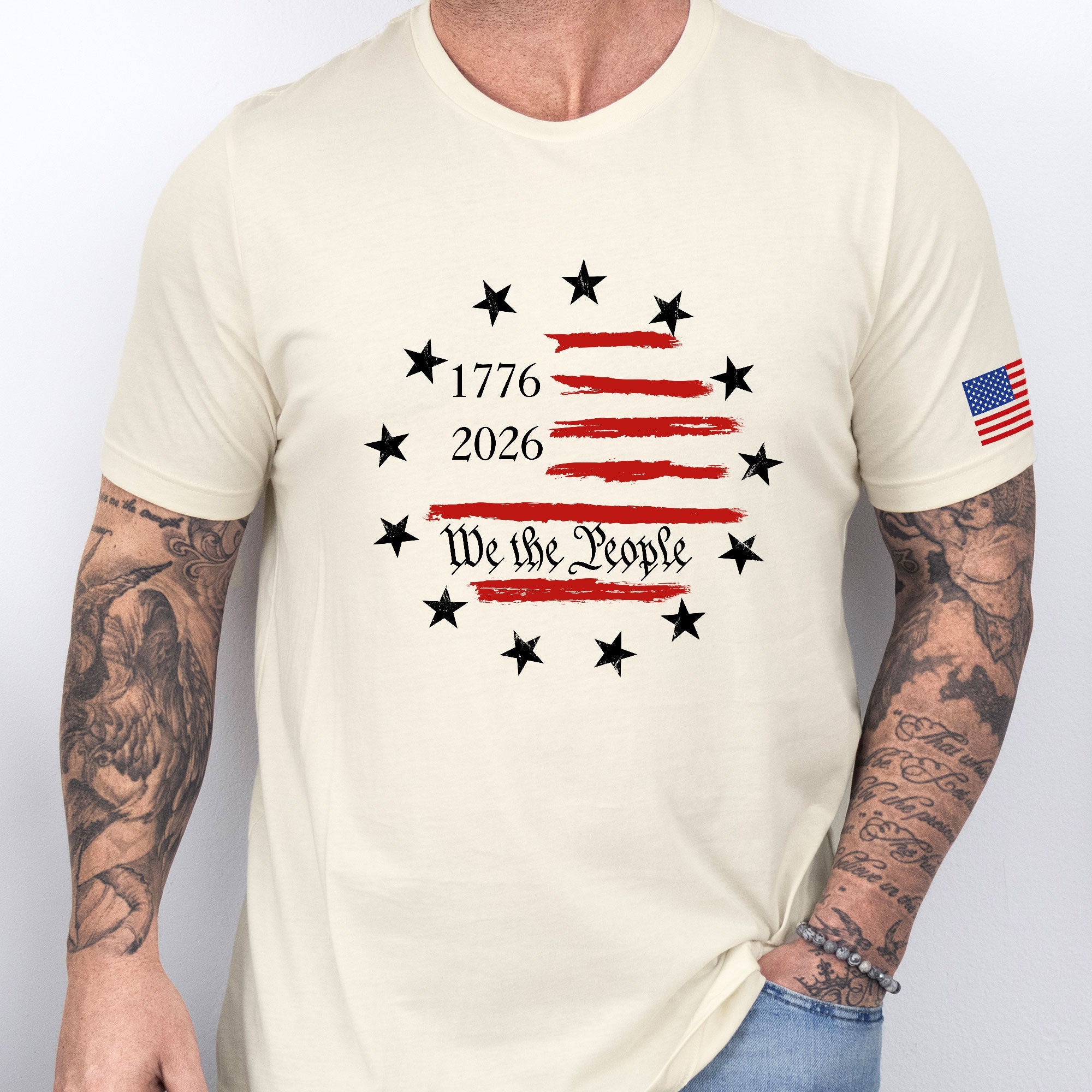 Patriot We The People American Flag T-Shirt, 250th Anniversary 1776 2026 Tee
