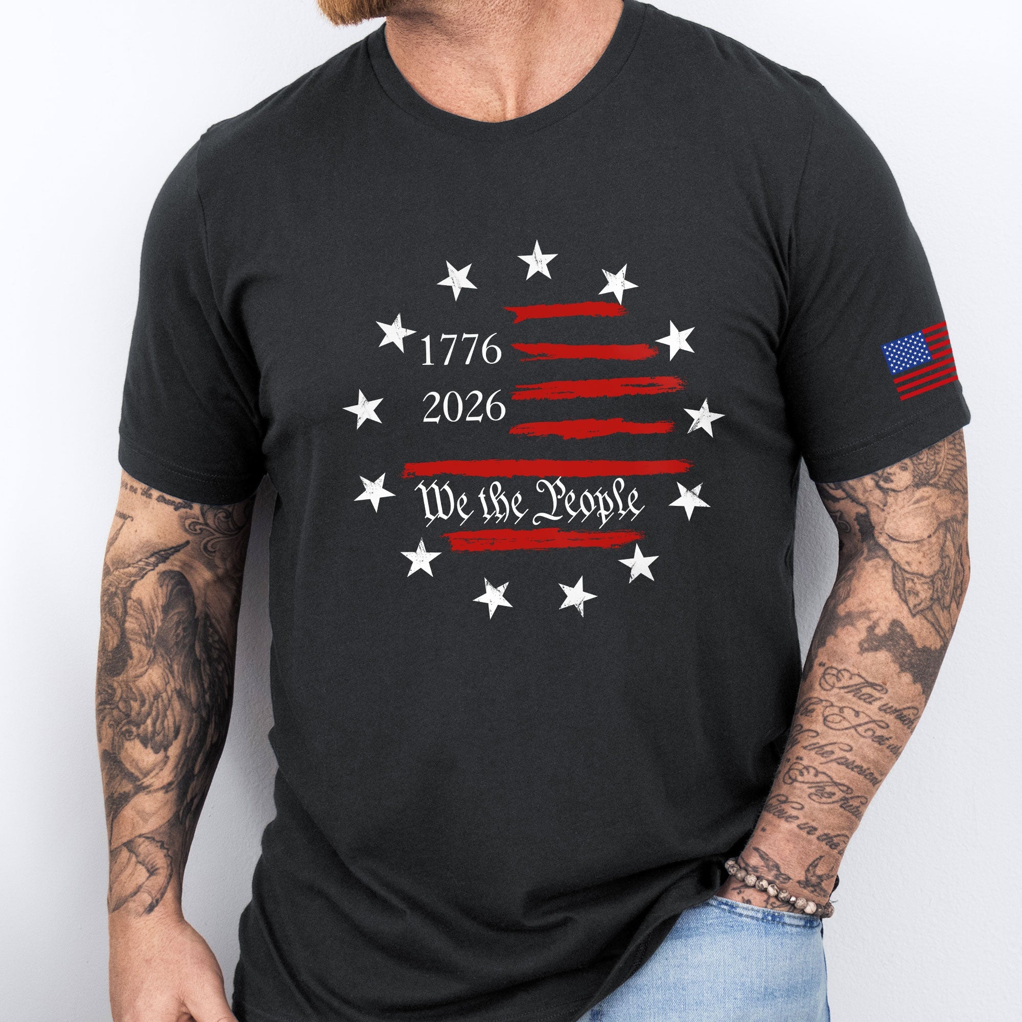 Patriot We The People American Flag T-Shirt, 250th Anniversary 1776 2026 Tee