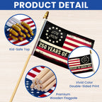 Handheld Betsy Ross American Flag, Small Parades 250 Years American Flag
