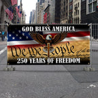 250 years of Freedom Fence Banner God Bless America Patriotic Flag