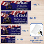 250 years Patriotic Fence Banner We The People American outdoor flag