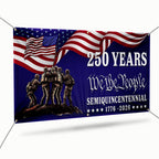 250 years Patriotic Fence Banner We The People American outdoor flag
