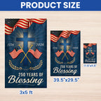 250 Years of Blessing Patriotic Christian Flag, American 1776 2026 Flag
