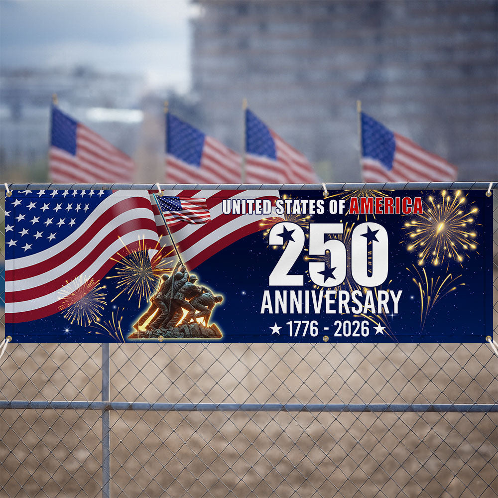 250th Anniversary USA Fence Banner 1776 2026 Patriotic outdoor Flag