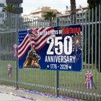 250th Anniversary USA Fence Banner 1776 2026 Patriotic outdoor Flag
