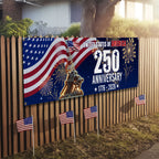 250th Anniversary USA Fence Banner 1776 2026 Patriotic outdoor Flag