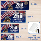 250th Anniversary USA Fence Banner 1776 2026 Patriotic outdoor Flag