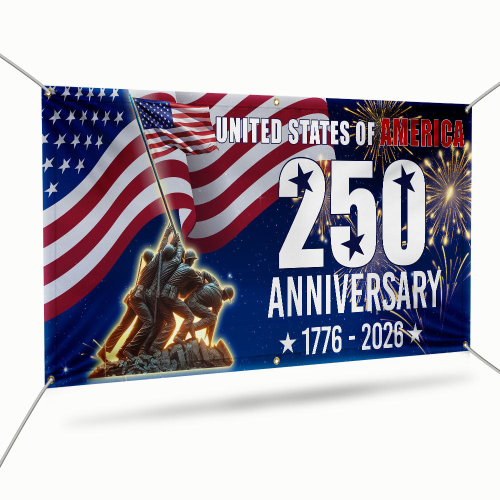 250th Anniversary USA Fence Banner 1776 2026 Patriotic outdoor Flag