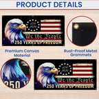 America 250th Anniversary Fence Banner We The People Patriotic Flag
