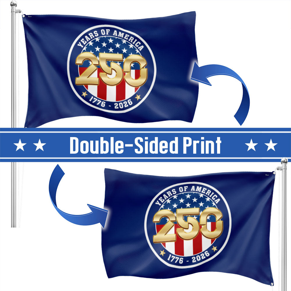 Patriotic 250 Years of America 1776 2026 Semiquincentennial Grommet Flag