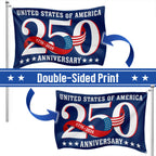 250 Years Patriotic Grommet Flag for the United States 1776 2026