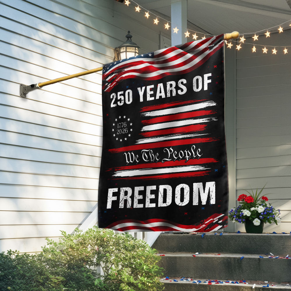 We The People 1776 2026 Distressed 250 Years of Freedom US Flag