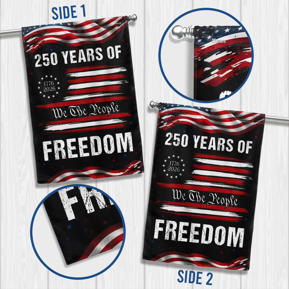 We The People 1776 2026 Distressed 250 Years of Freedom US Flag