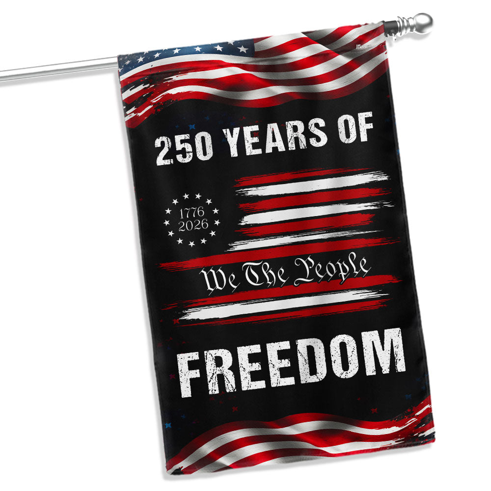 We The People 1776 2026 Distressed 250 Years of Freedom US Flag
