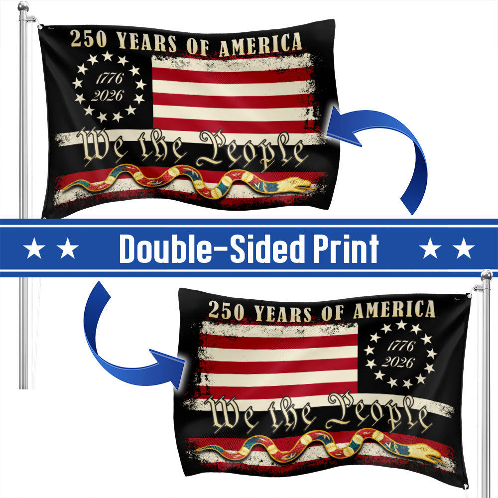 We The People 1776 2026 American Grommet Flag, 250 Years of American Heritage Patriotic