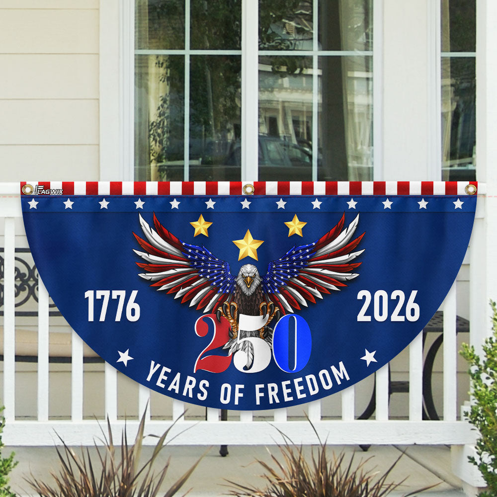 250 Years of Freedom Fan Flag Eagle for American Semiquincentennial
