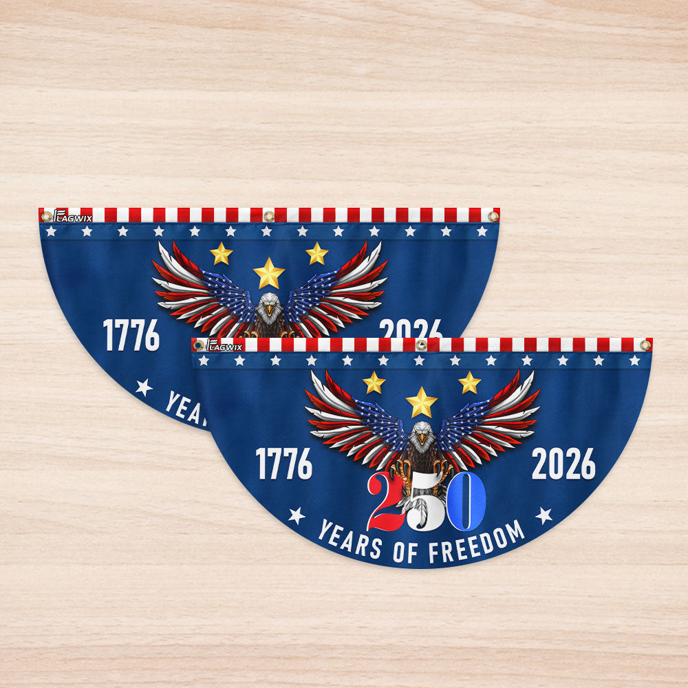 250 Years of Freedom Fan Flag Eagle for American Semiquincentennial