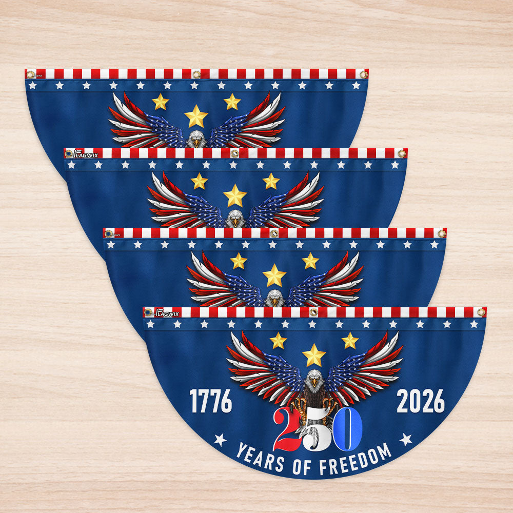 250 Years of Freedom Fan Flag Eagle for American Semiquincentennial
