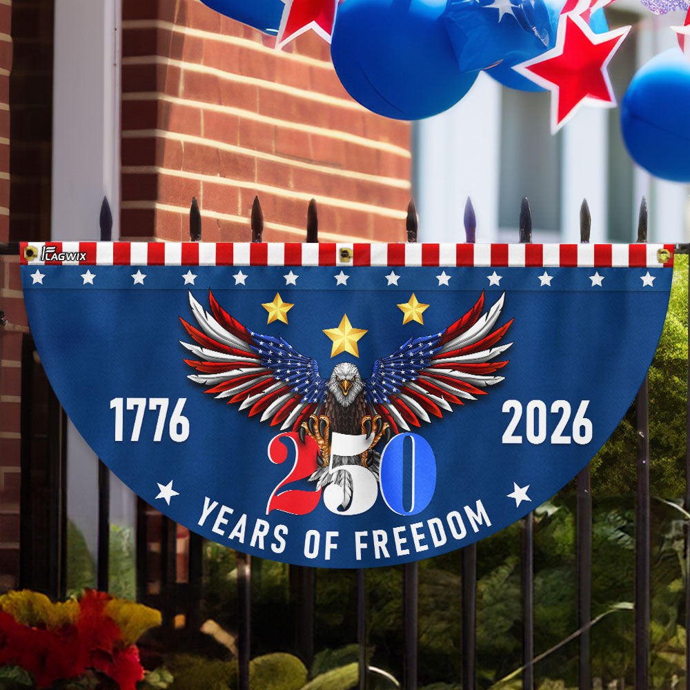 250 Years of Freedom Fan Flag Eagle for American Semiquincentennial