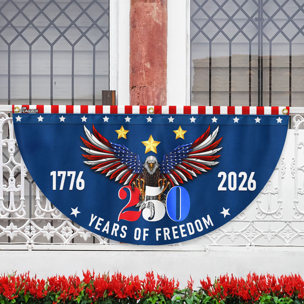 250 Years of Freedom Fan Flag Eagle for American Semiquincentennial