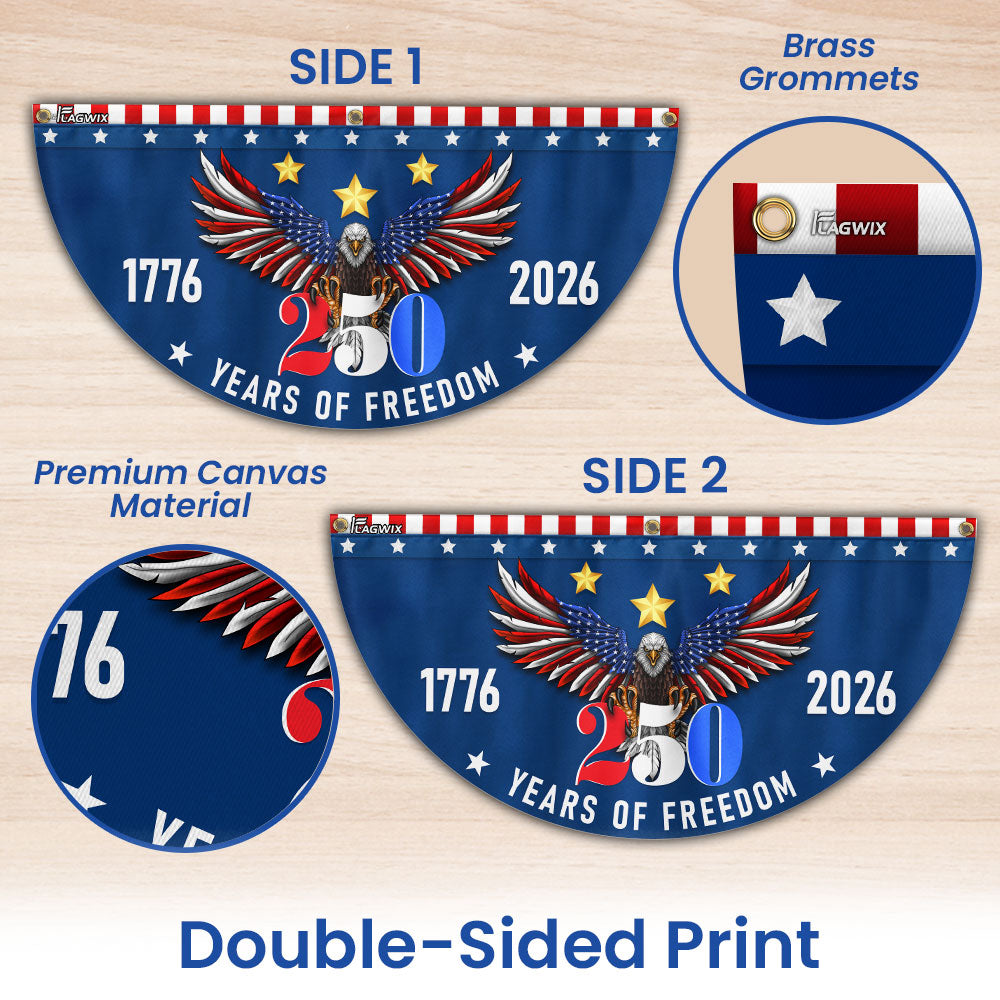 250 Years of Freedom Fan Flag Eagle for American Semiquincentennial
