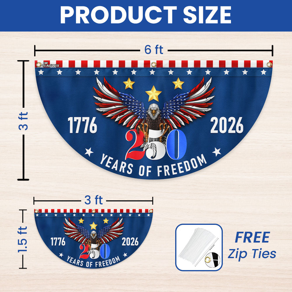 250 Years of Freedom Fan Flag Eagle for American Semiquincentennial