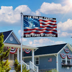 250 years of Freedom Christian Flag, In God We Trust Patriotic Grommet flag