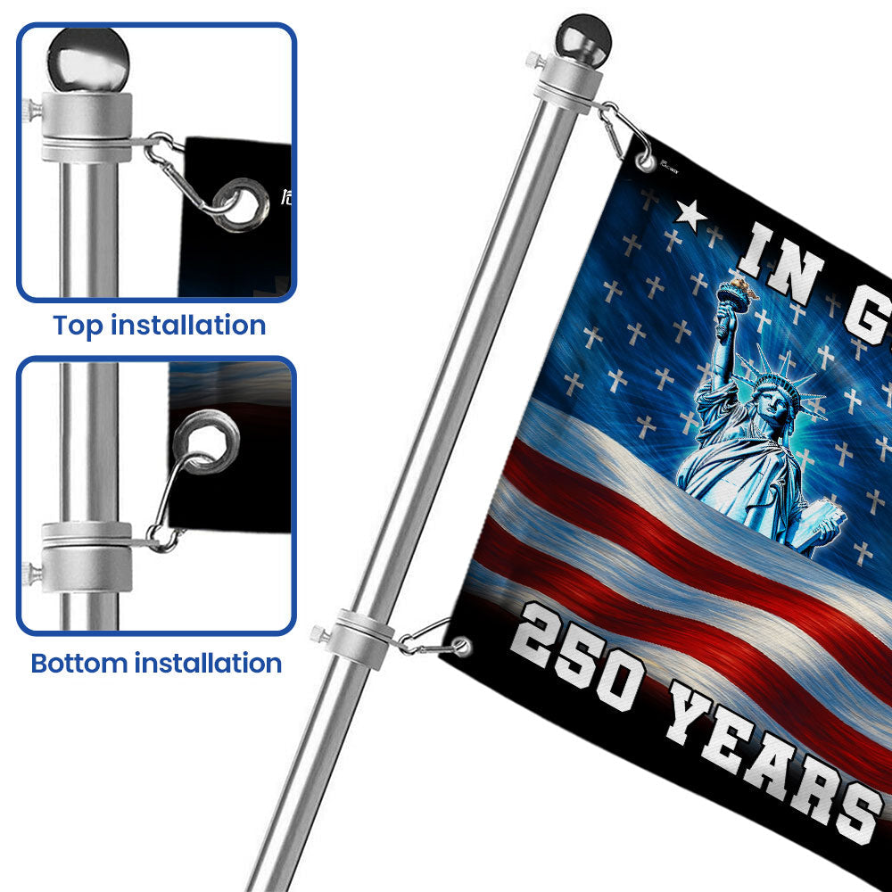 250 years of Freedom Christian Flag, In God We Trust Patriotic Grommet flag