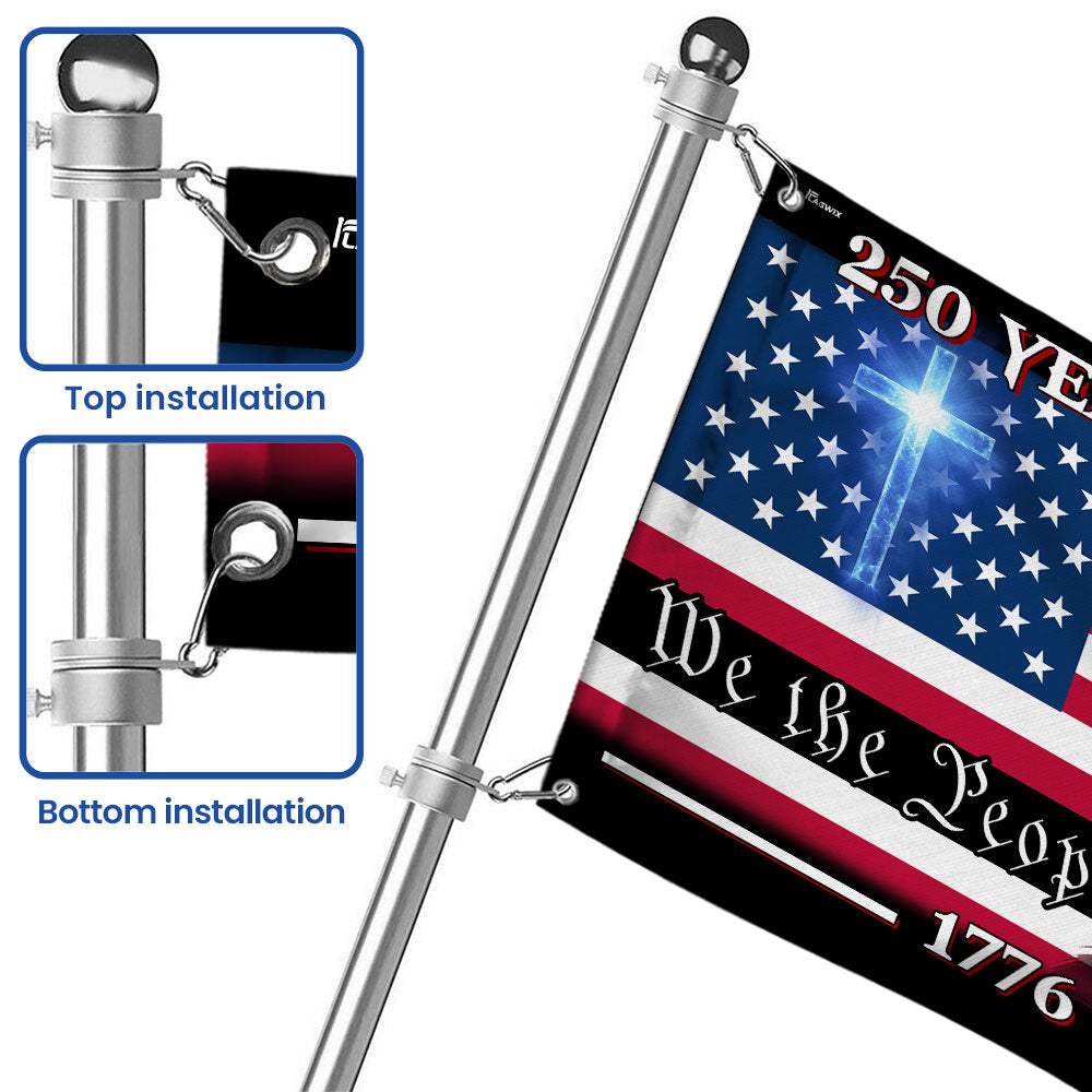 250 Years of Blessing America We The People Eagle Cross Grommet Flag