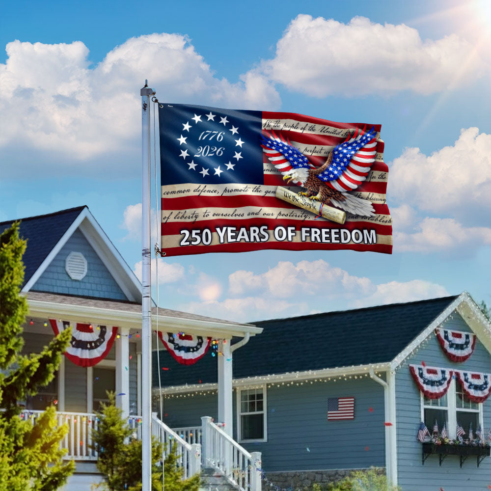 250 Years of Freedom Flag, We The People Patriotic 1776 2026 Grommet Flag