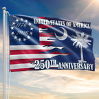SC 250Th Anniversary Flag, 1776 2026 America South Carolina State Grommet Flag