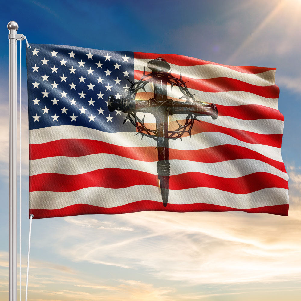 Christ America Patriot Grommet Flag, 250 Years Blessing Nation Under God
