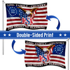 Betsy Ross 250 Years of Blessing 1776 2026 USA Patriotic Grommet Flag