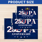 Patriotic America Pennsylvania Flag, 250 PA 1776 2026 Grommet Flag