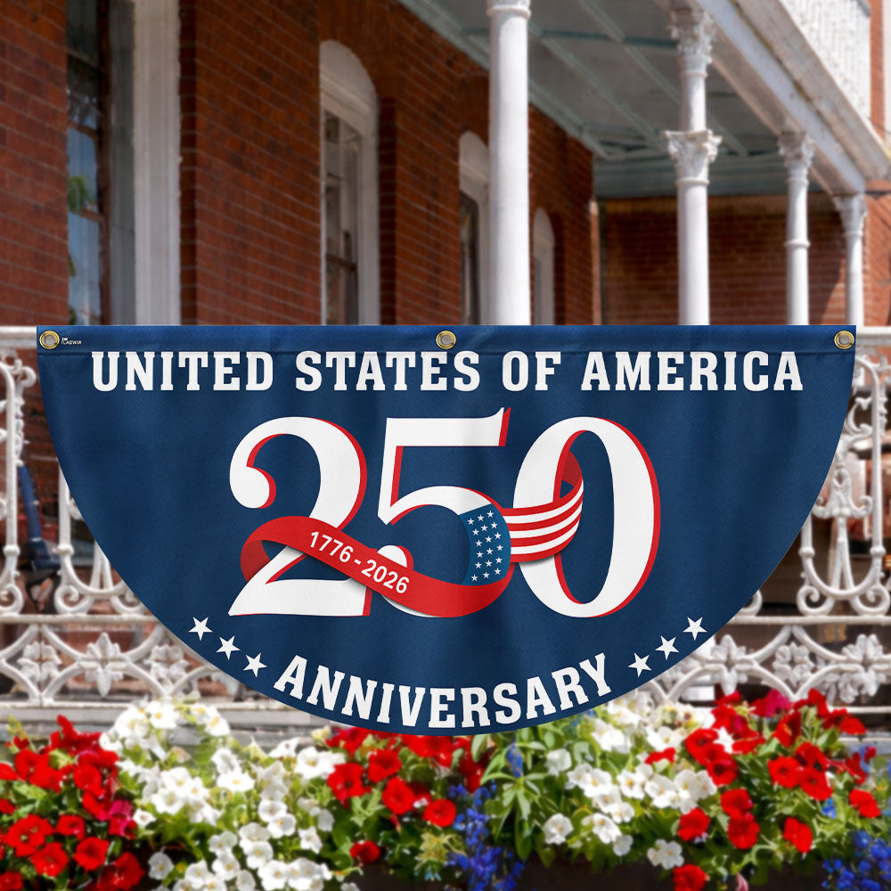 1776-2026 Semiquincentennial Fan Flag for 250 Years of America Decor