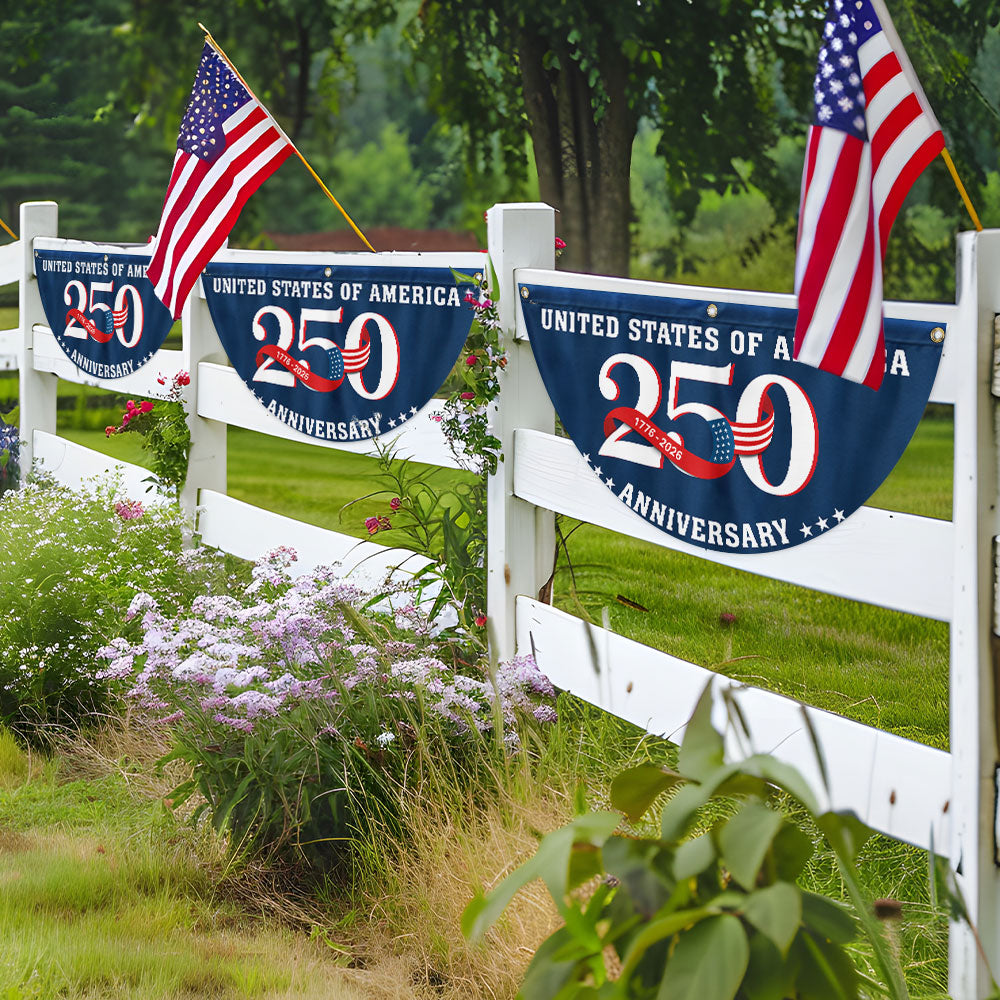 1776-2026 Semiquincentennial Fan Flag for 250 Years of America Decor