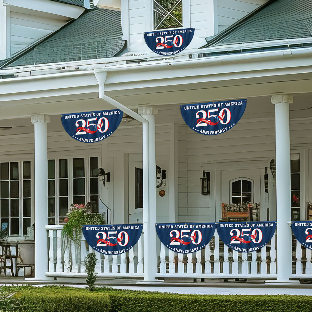 1776-2026 Semiquincentennial Fan Flag for 250 Years of America Decor