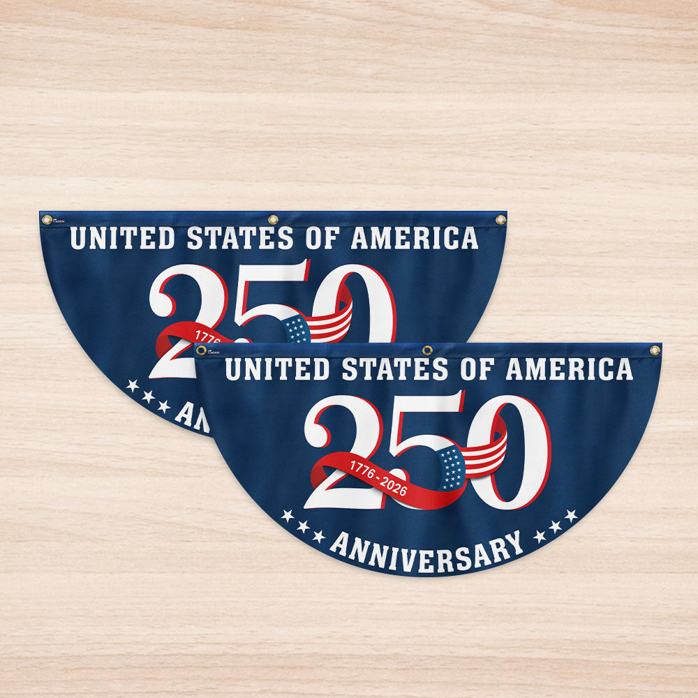 1776-2026 Semiquincentennial Fan Flag for 250 Years of America Decor