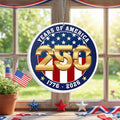 250 Years of Freedom American Flag 1776 2026 Window Hanging Decor