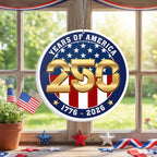 250 Years of Freedom American Flag 1776 2026 Window Hanging Decor