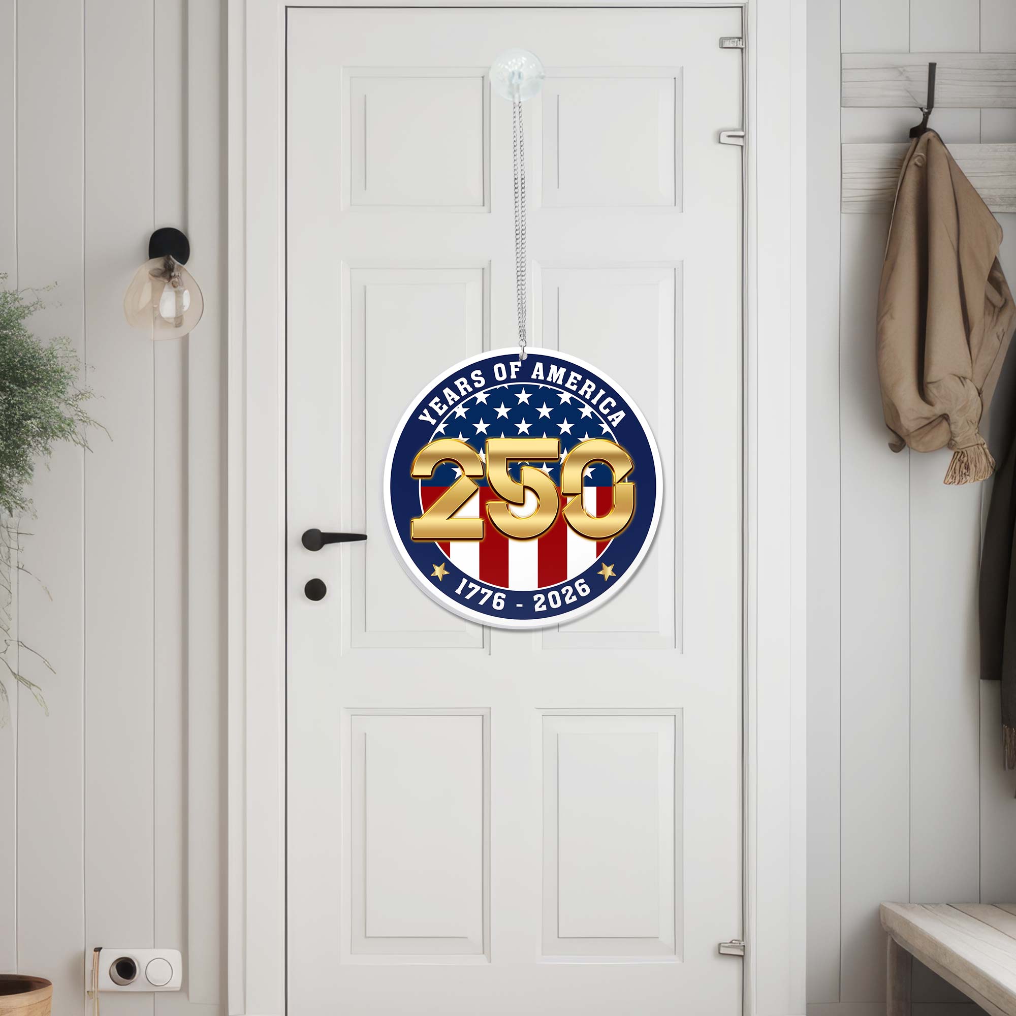 250 Years of Freedom American Flag 1776 2026 Window Hanging Decor