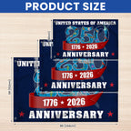 America 250th Anniversary Flag, Patriotic 1776 2026 USA Map Grommet Flag