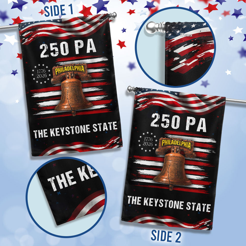 250 PA Philadelphia Keystone State Anniversary 1776 2026 American Flag