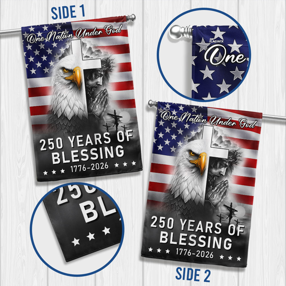 250 Years of Blessing Nation Under God, 1776 2026 American Outdoor Flag