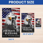 250 Years of Blessing Nation Under God, 1776 2026 American Outdoor Flag