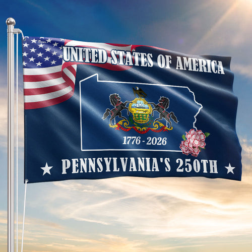 250 PA The Keystone State Flag, 1776 2026 Pennsylvania Patriotic Grommet Flag