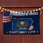 250 PA The Keystone State Flag, 1776 2026 Pennsylvania Patriotic Grommet Flag