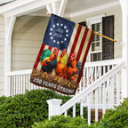 250 Years Strong 1776 2026 Chicken Flag, Patriotic Rooster Farm Decor