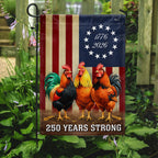 250 Years Strong 1776 2026 Chicken Flag, Patriotic Rooster Farm Decor